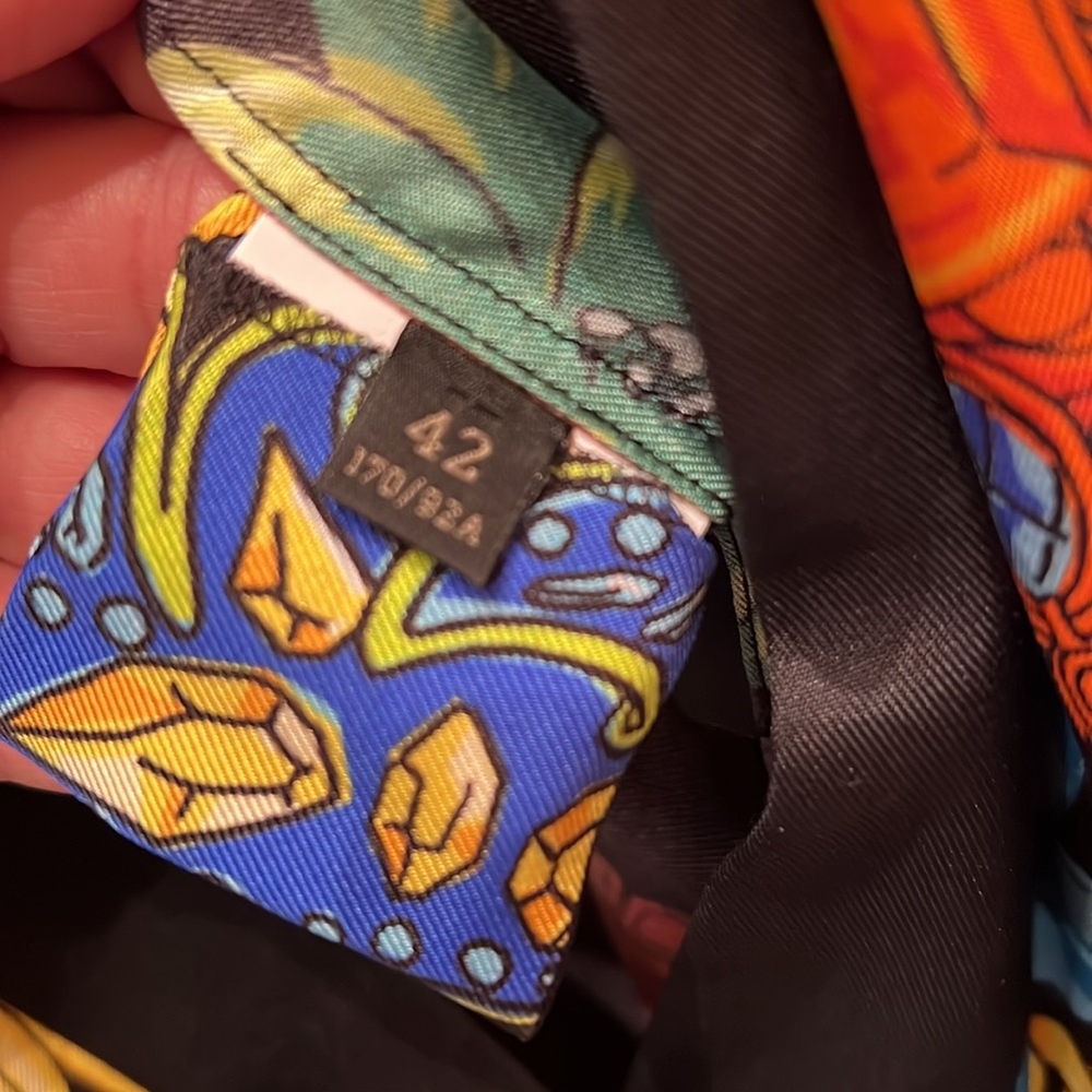 VERSACE Silk Barocco Print Wrap Dress - IT 42 (US M) - Black/Multi - Picture 7 of 11